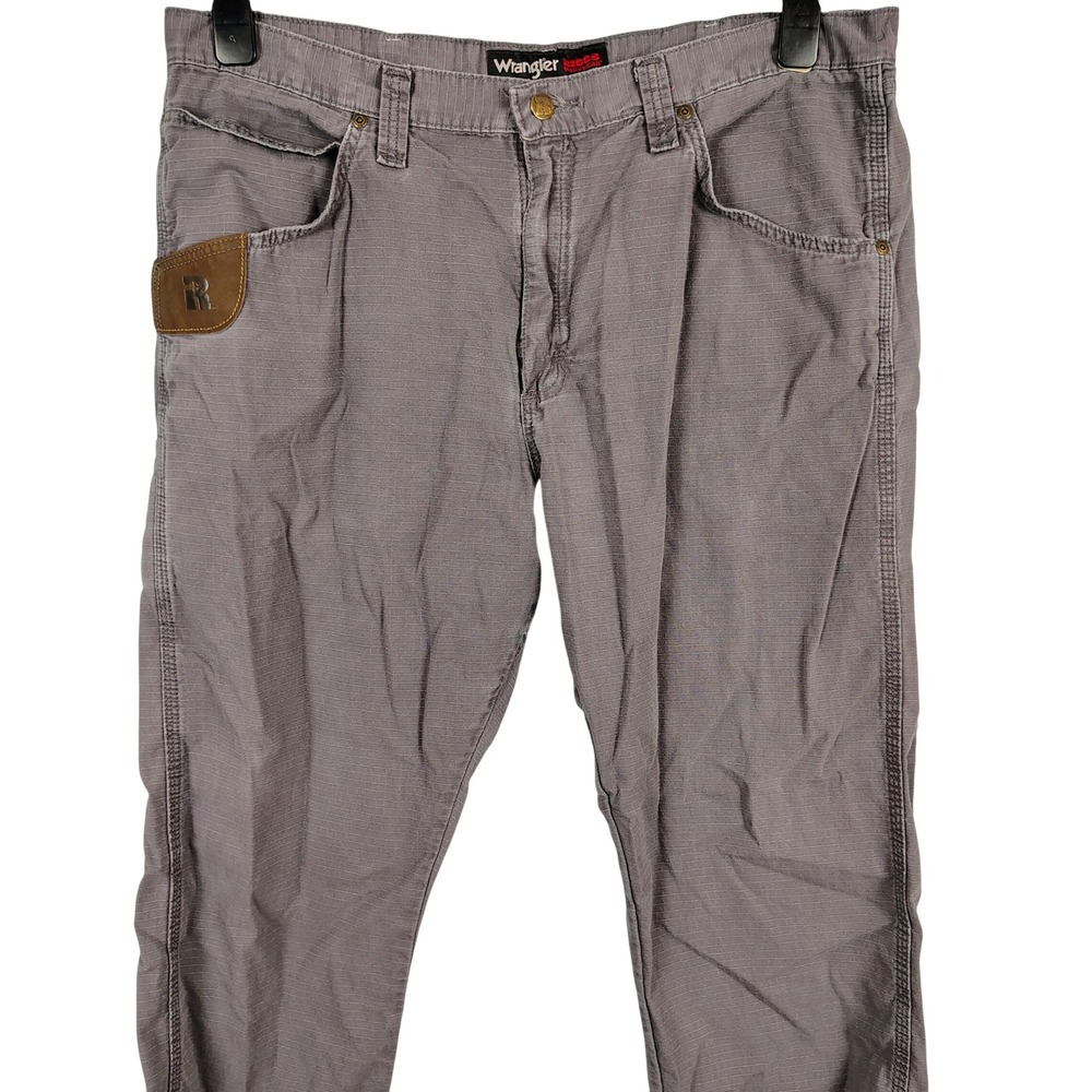 Wrangler Mens 38x30 Riggs Workwear Pants Gray Cotton Ripstop Gorpcore Utility
